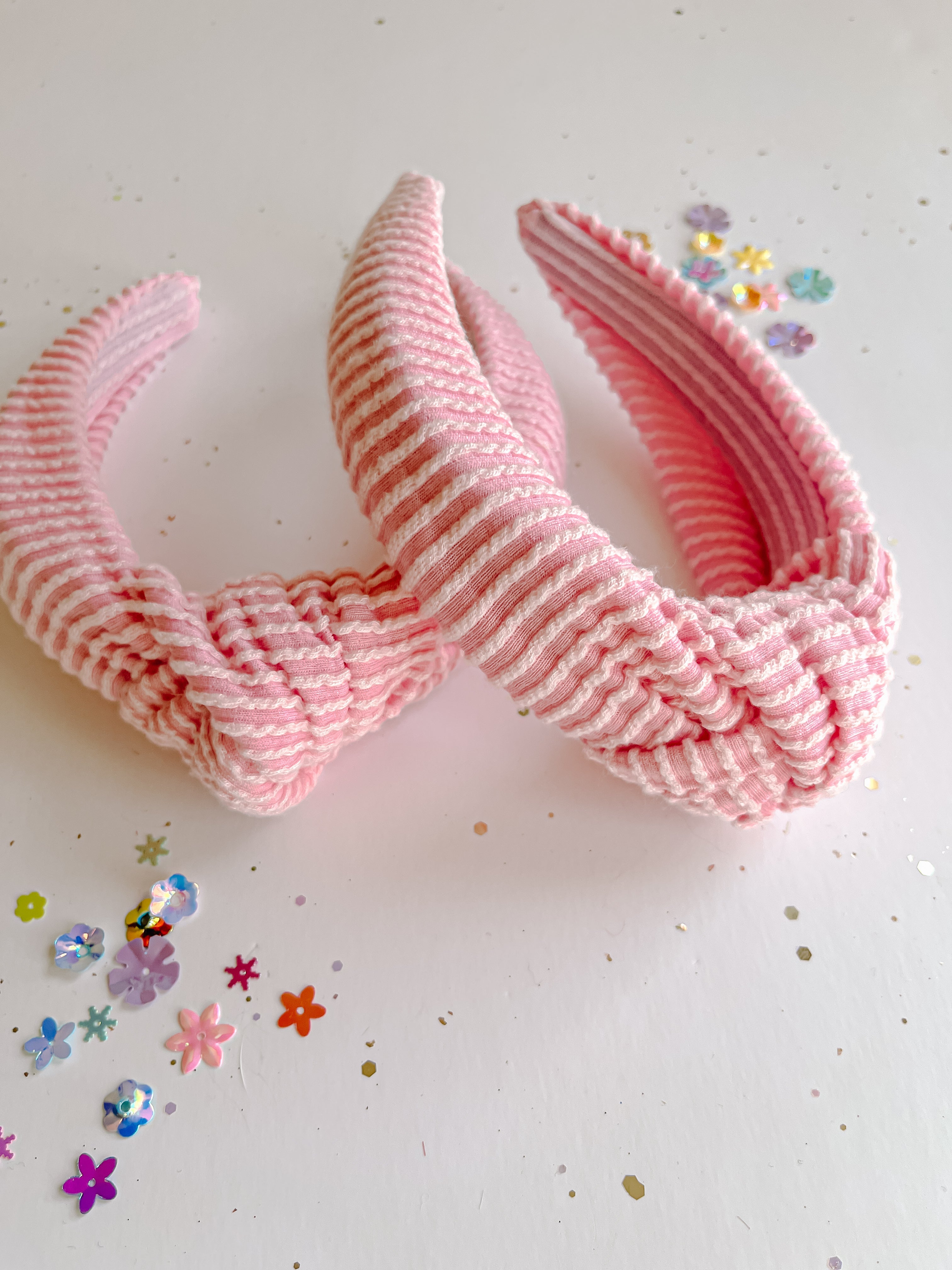 Light Pink Ribbed Knotted Headband