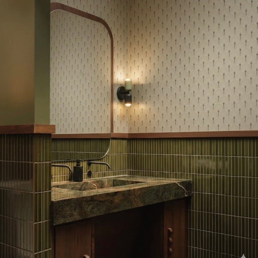 Alma Wallpaper design by Marie Erstad Studio, displayed in a stylish, well-lit modern home interior