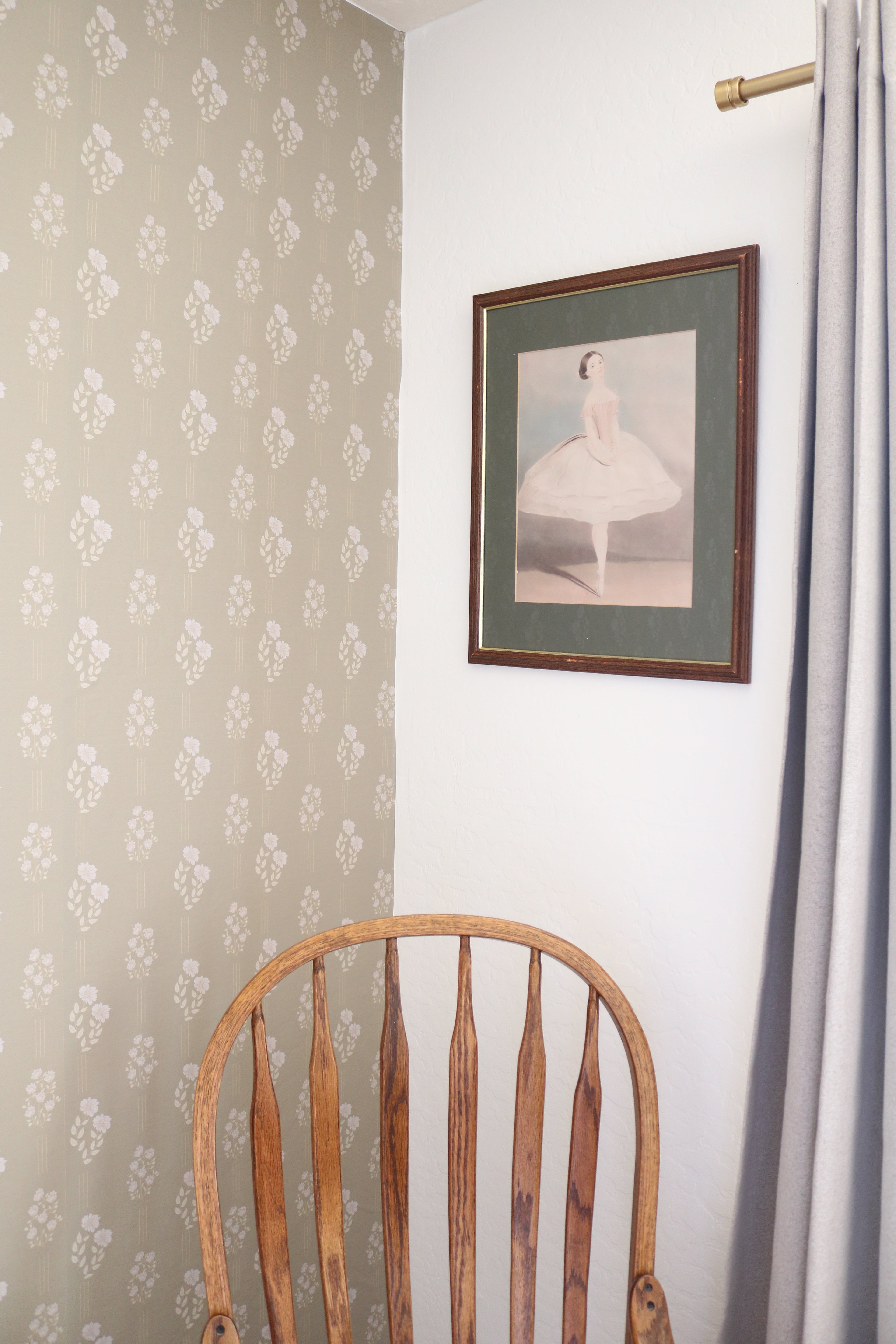 Monroe Floral Removable Wallpaper in Sage Green and Off-White