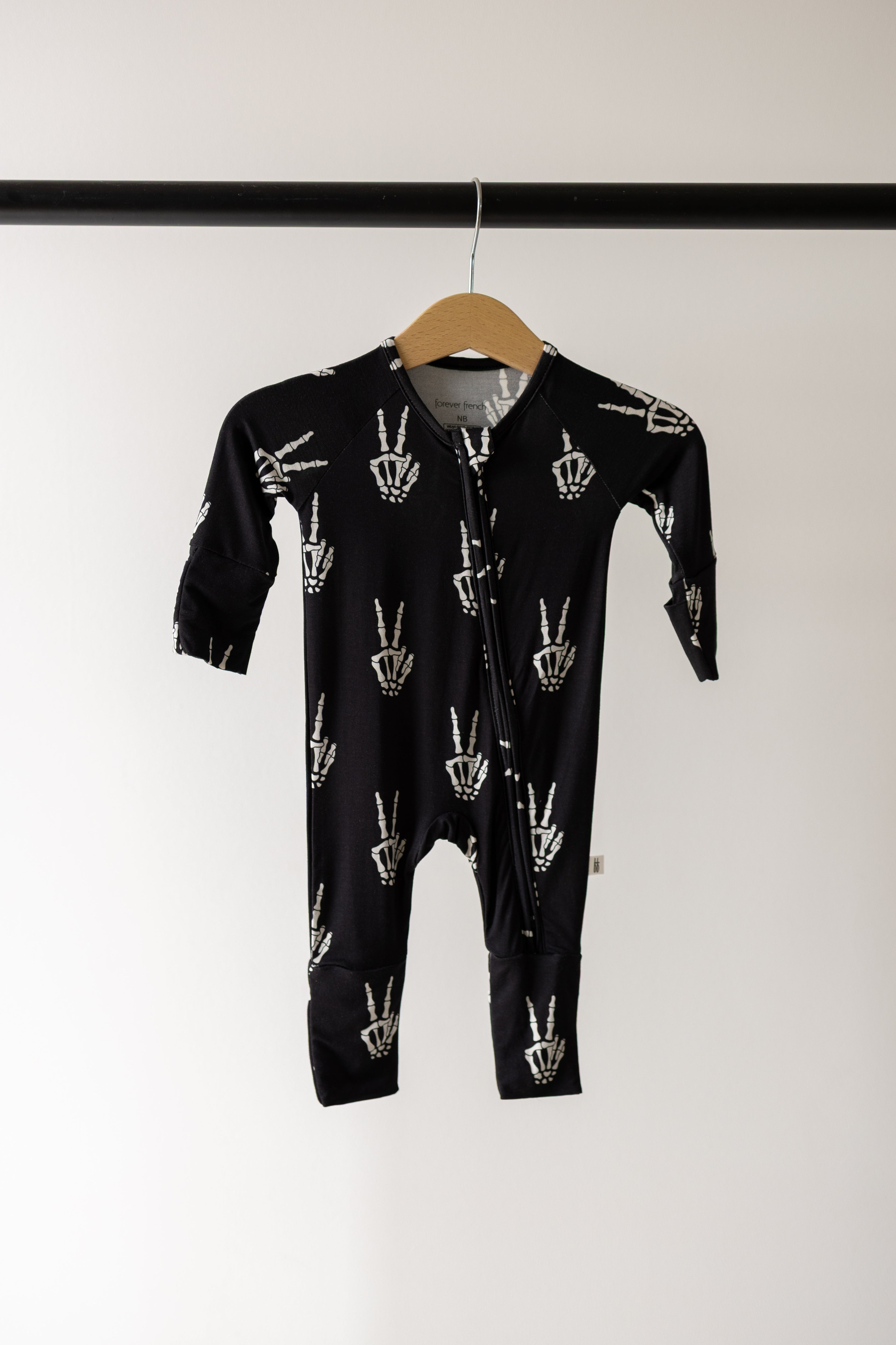 Bamboo Zip Pajamas | Midnight Skelly