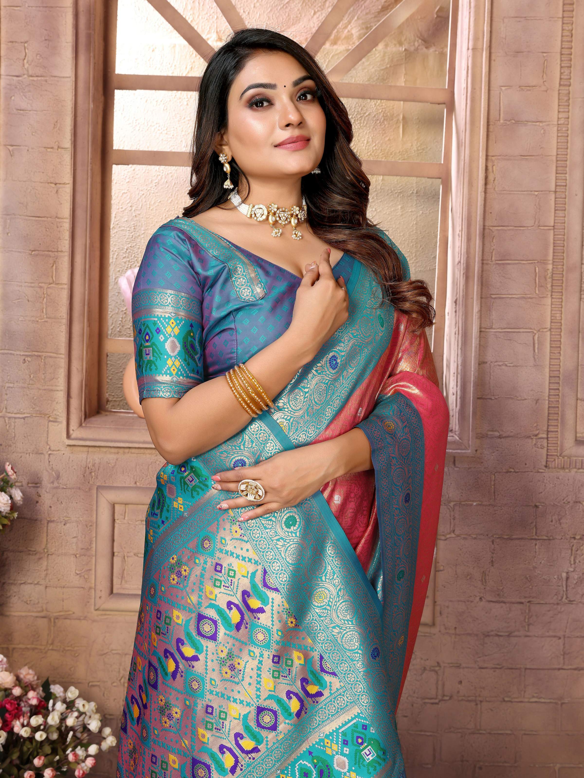 Red Banarasi Tissue Silk Weaving Saree for Special Events
