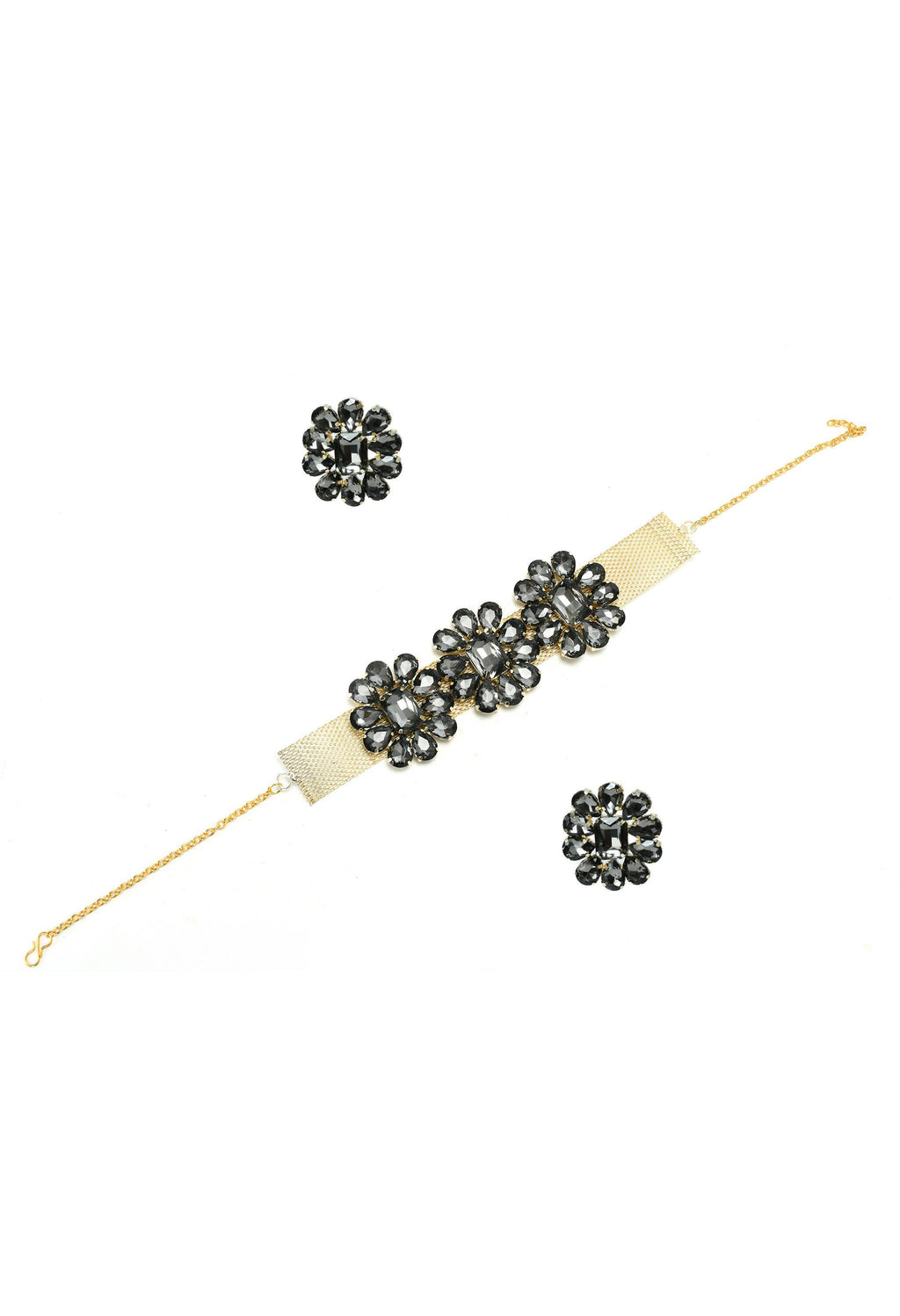 Elegant Grey Stone Choker Necklace for Little Girls & Toddlers