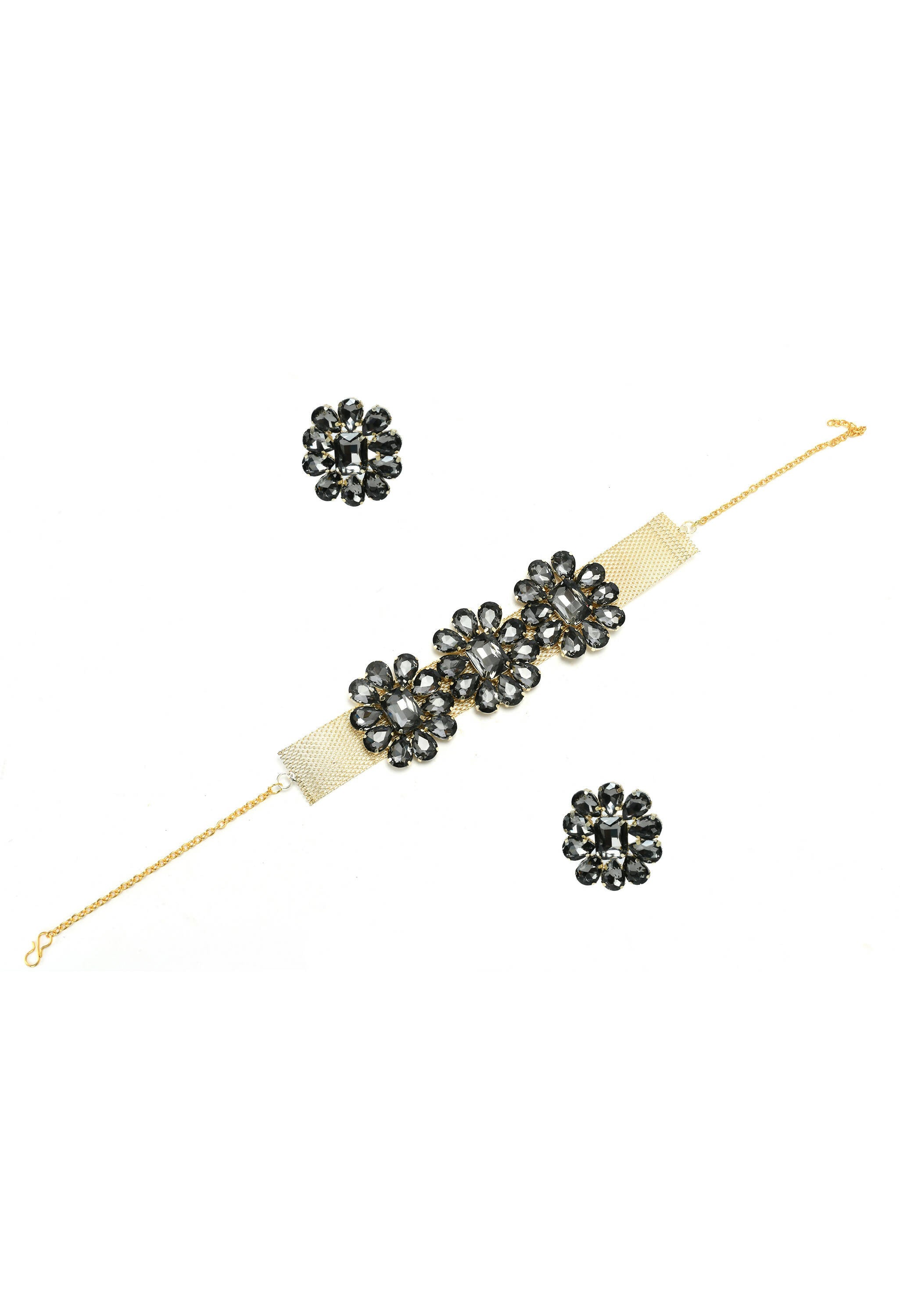 Elegant Grey Stone Choker Necklace for Little Girls & Toddlers