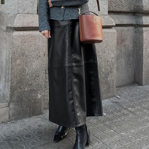Women's High-Waisted Straight Leg Midi Skirt in Classic Black - Image 4
