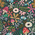 Groove Cottagecore Floral Wallpaper in Earthy Multicolored Palette