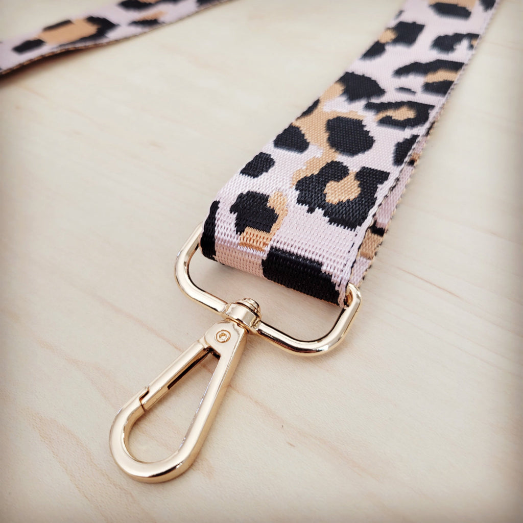 Adjustable Leopard Print Nylon Crossbody Bag Strap