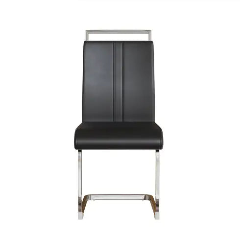 Modern Dining Chairs,PU Faux Leather High Back Upholstered Side Chair With C-shaped Tube Plating Metal Legs For Dining Room Kitchen Vanity Patio Club Guest Office Chair Set Of 4