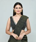 Dark green Art Silk blouse with intricate embroidery work, ready-to-wear design.