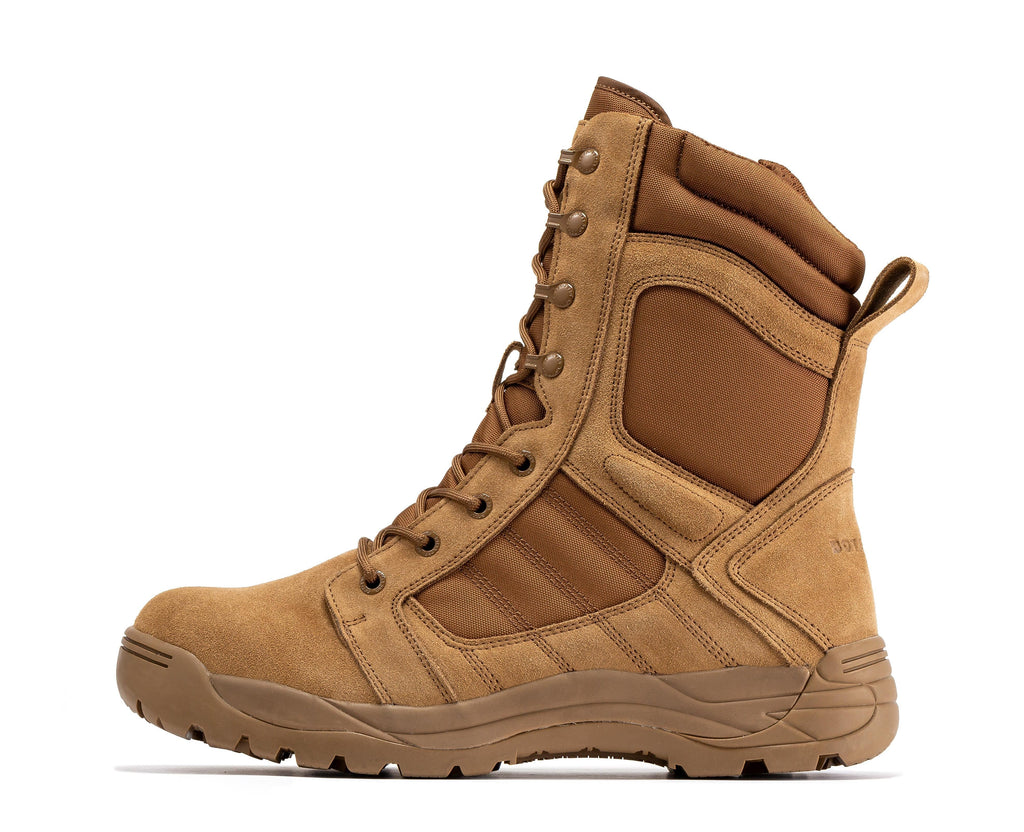 Botas Pro Coyote Men's 8 inch Side Zipper Rubber Sole Tactical Boots BMP110CT