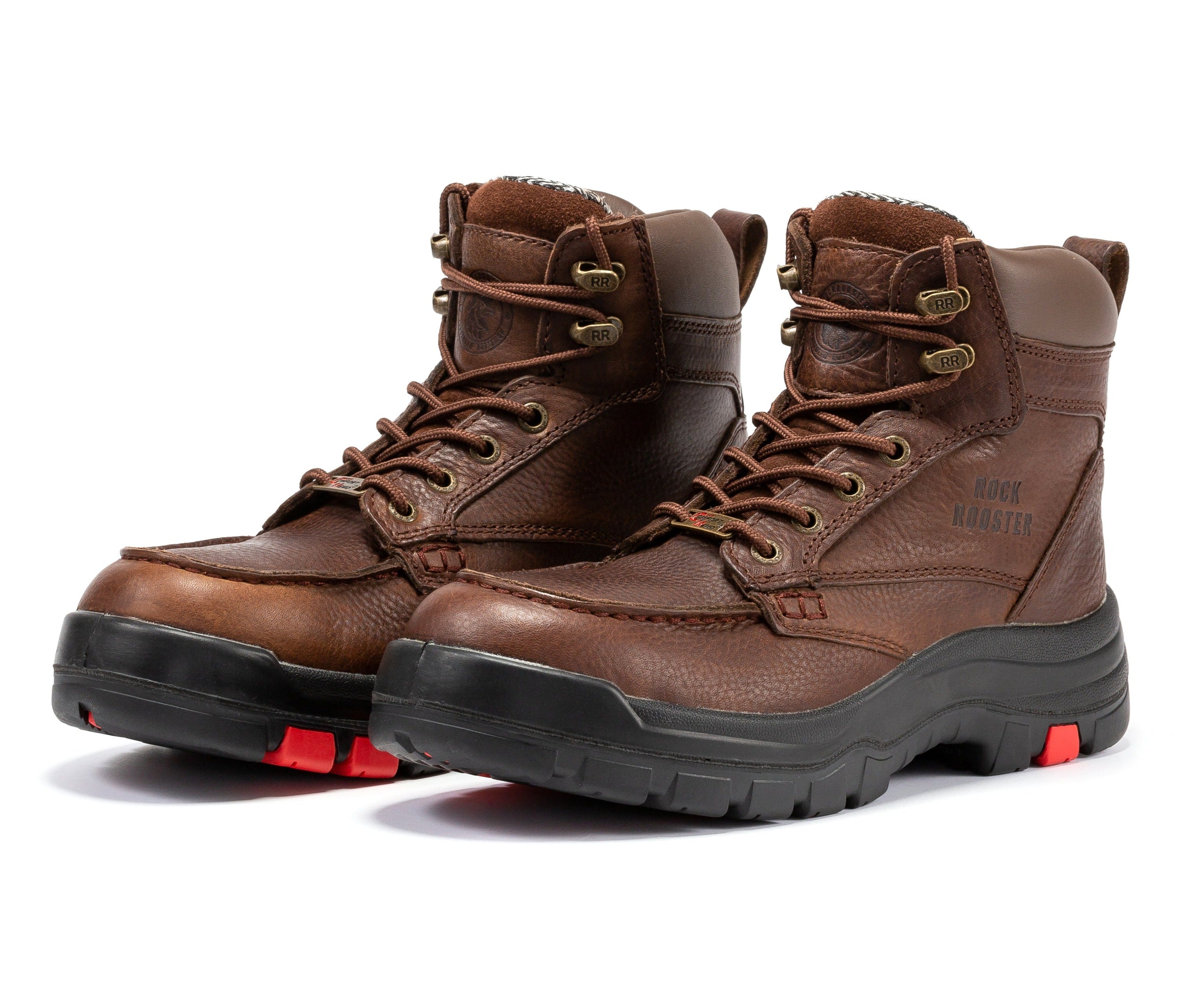 ROCKROOSTER  Zumbro 6 inch Wide Steel Toe, Waterproof Work Boots, Rubber Outsole, EH Protection, ASTM 2413, Work Boots AK372