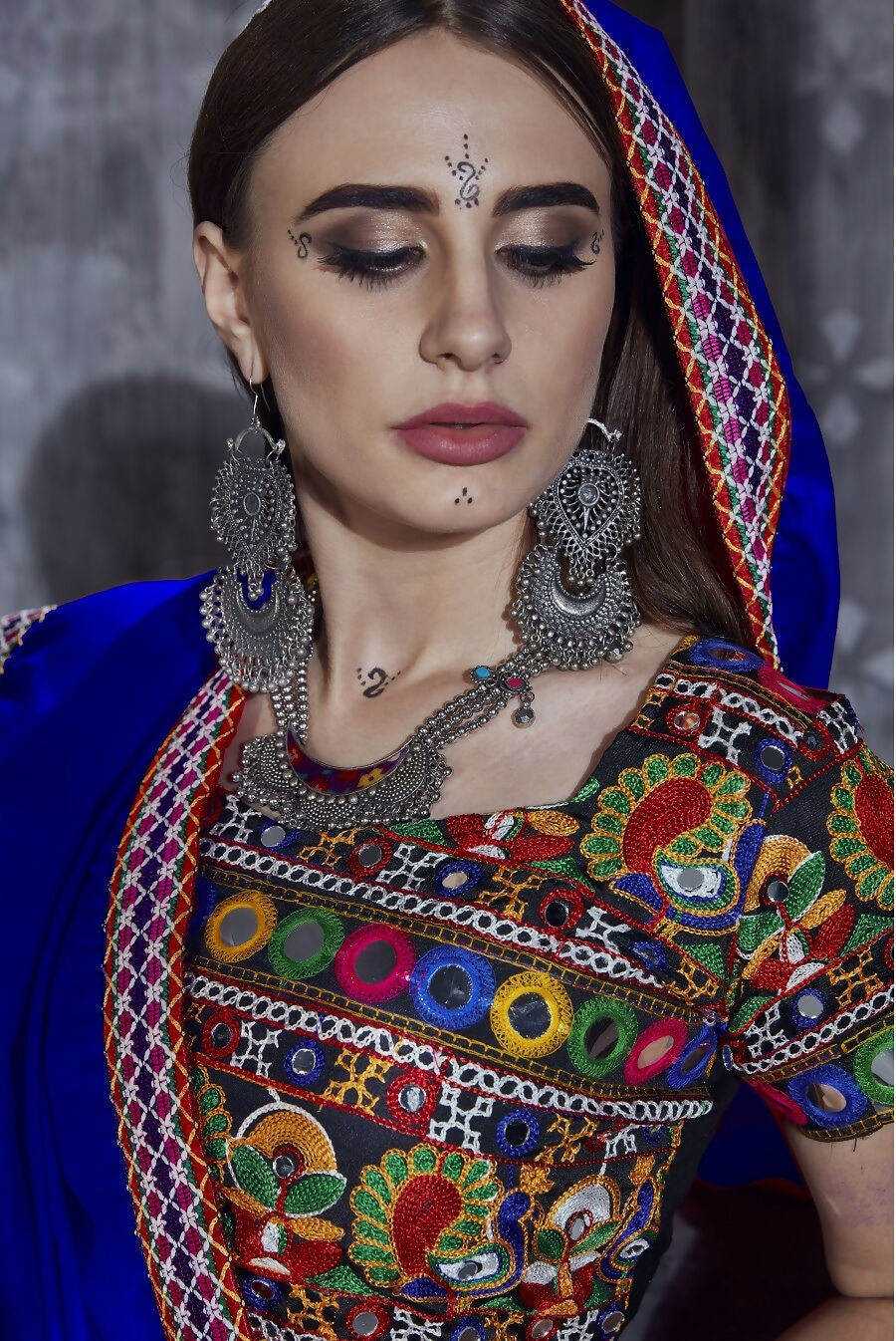 Black Art Silk Designer Lehenga Choli for Navratri Celebration