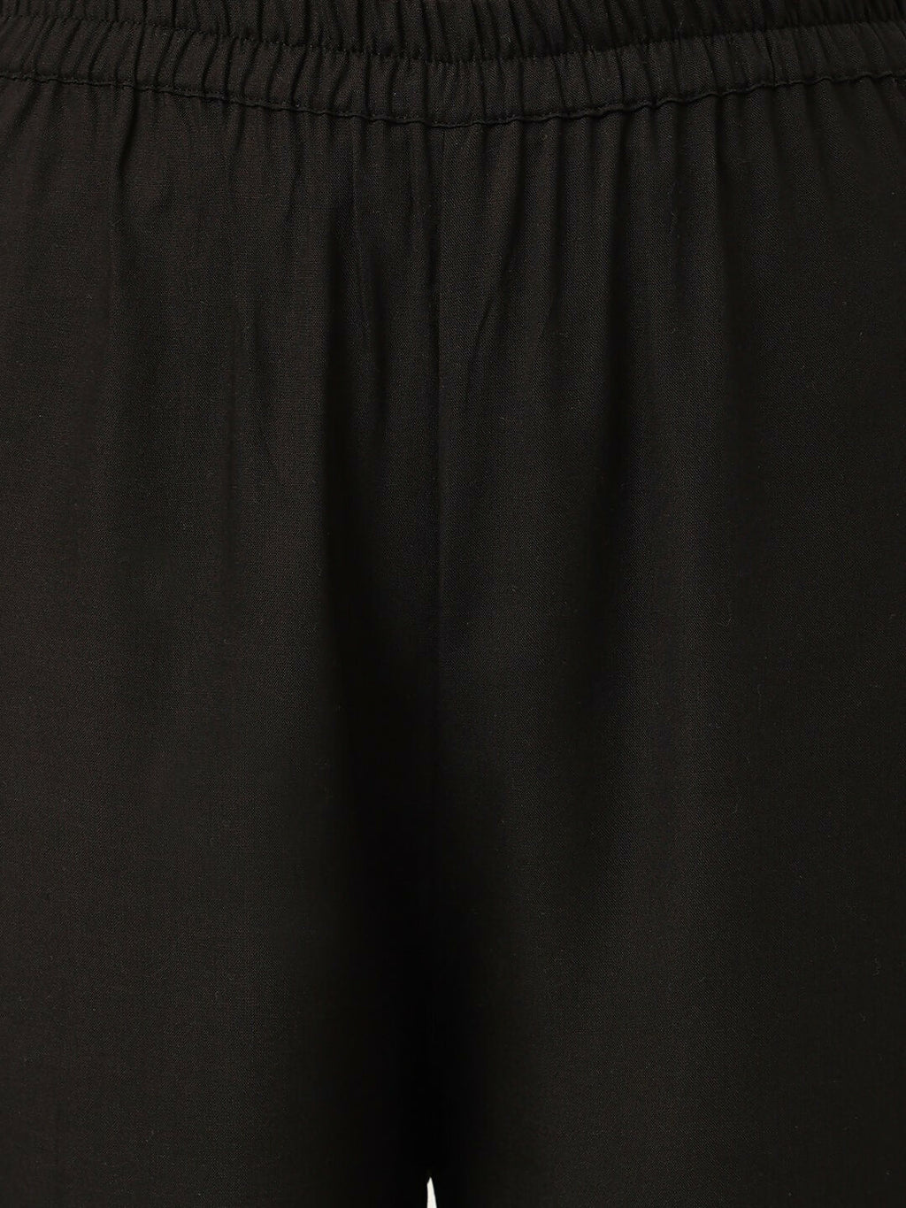 Black Rayon Straight Kurta and Bottom Set with Embroidered Work