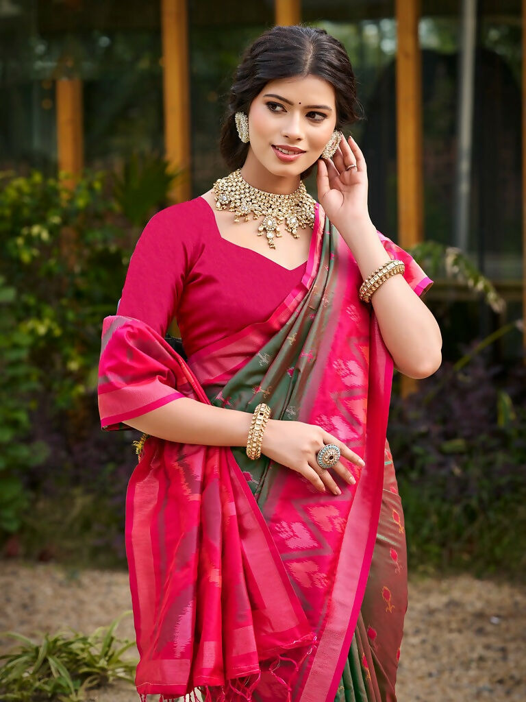 Shree Shyam Fashion Mehendi Soft Silk Saree