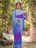 Shree Shyam Fashion purple soft silk saree with matching blouse draped elegantly