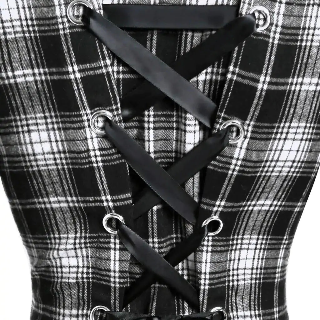 New Women's Winter Plaid Coat with Hood and Belt