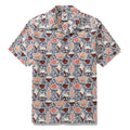 Unisex cotton Hawaiian camp collar shirt with a light-blue, red, and white pattern featuring Swedish Fika motifs