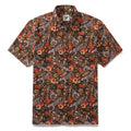 Men's short sleeve button-down Hawaiian shirt with playful leopard print
