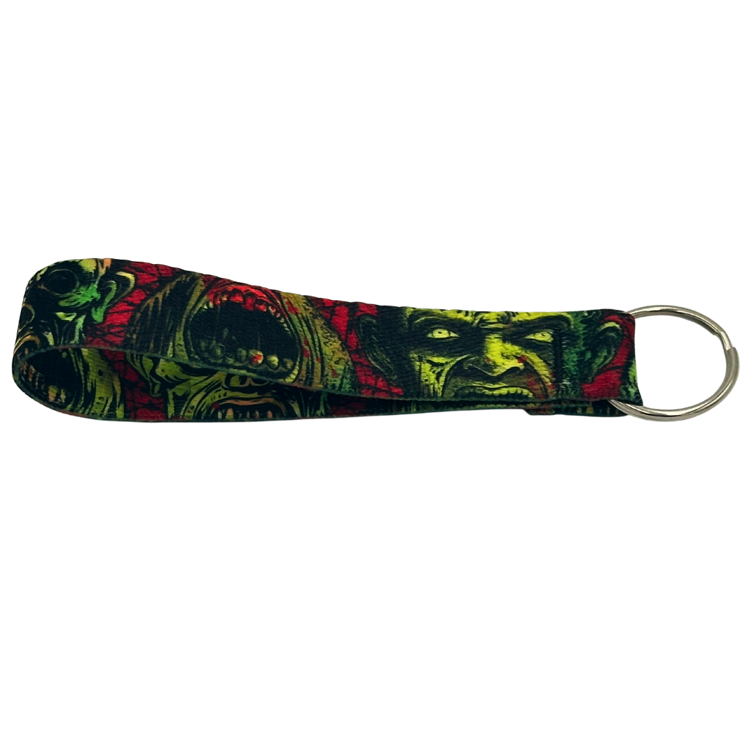 Zombie Print Wristlet Key Fob for Backpack or Purse Goth - Image 6