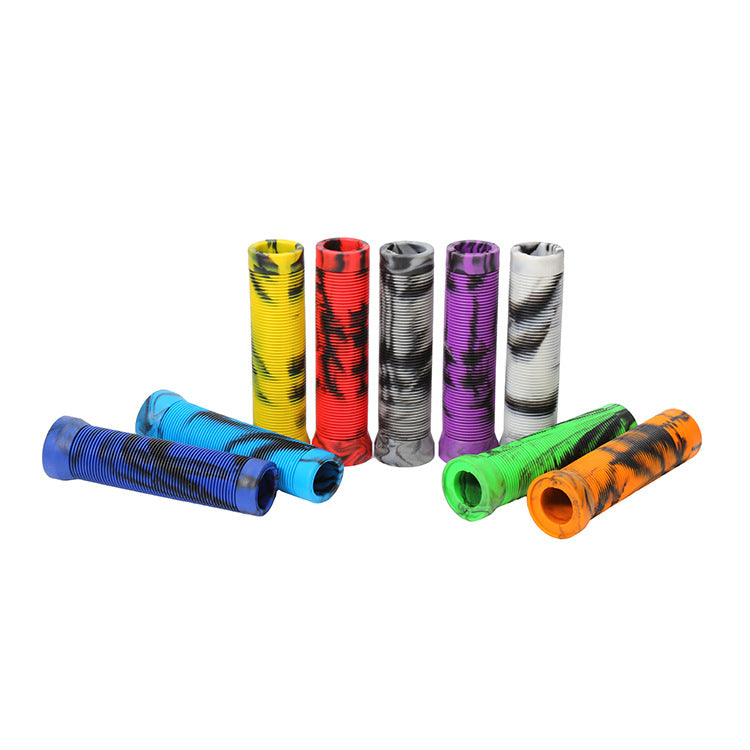 Multi-color abstract pattern anti-slip mountain bike handlebar grips with lock-on ring