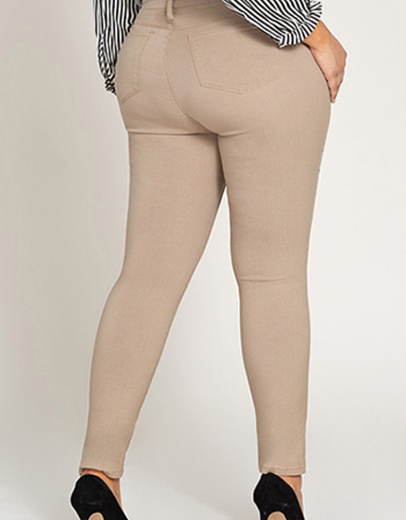 Curvy Mid-Rise Hyperstretch Skinny Jeans in Tea Leaf