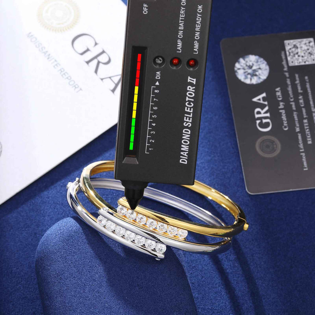 Timeless Éclat Rivière Bracelet in Sterling Silver S925, Moissanite Stones