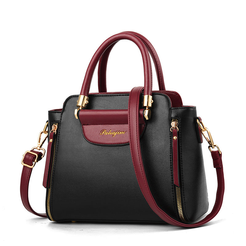 Versatile Leather-Style Parent Tote and Crossbody Bag for Baby Gear