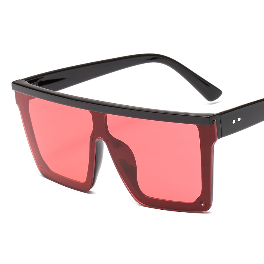 Oversized Square Black Sunglasses Luxury Retro UV Protection Shades
