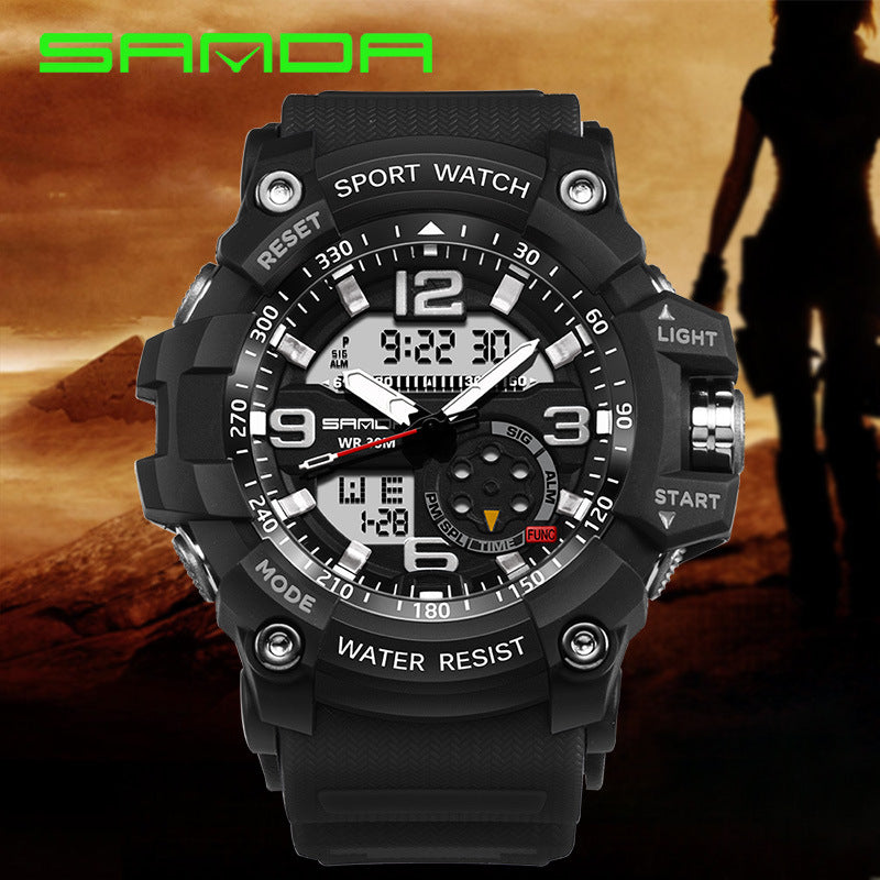 Professional Analog-Digital Sport Watch with Night Mode
