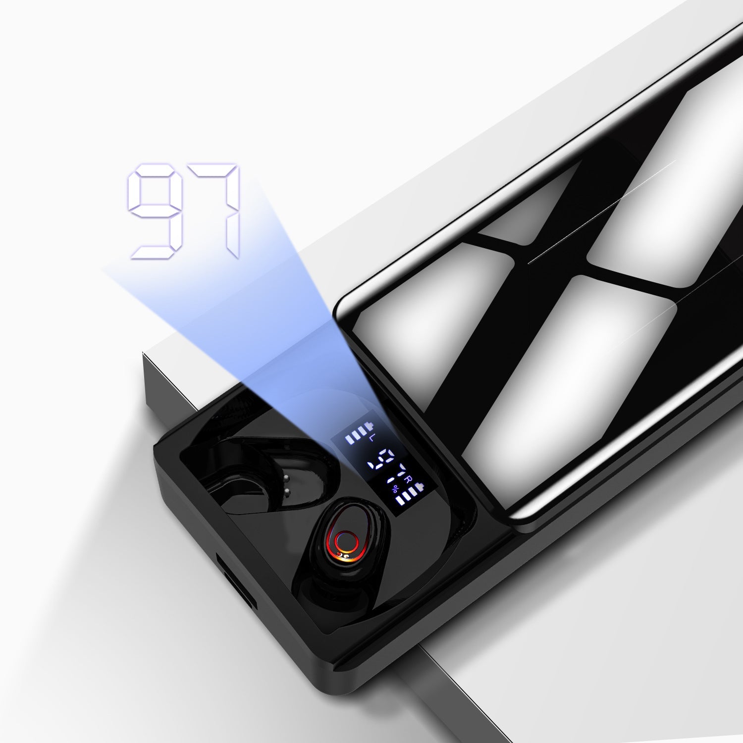 Wireless Bluetooth 5.1 Earbuds with Charging Case & LED Display