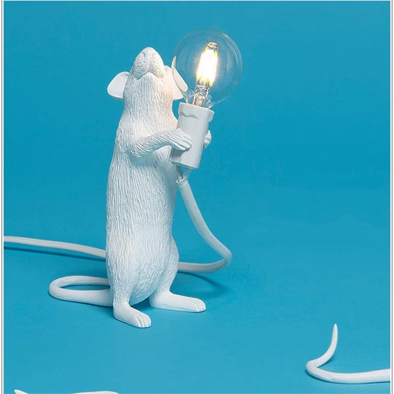 Whimsical Resin Mouse Table Lamp – Unique Decorative LED