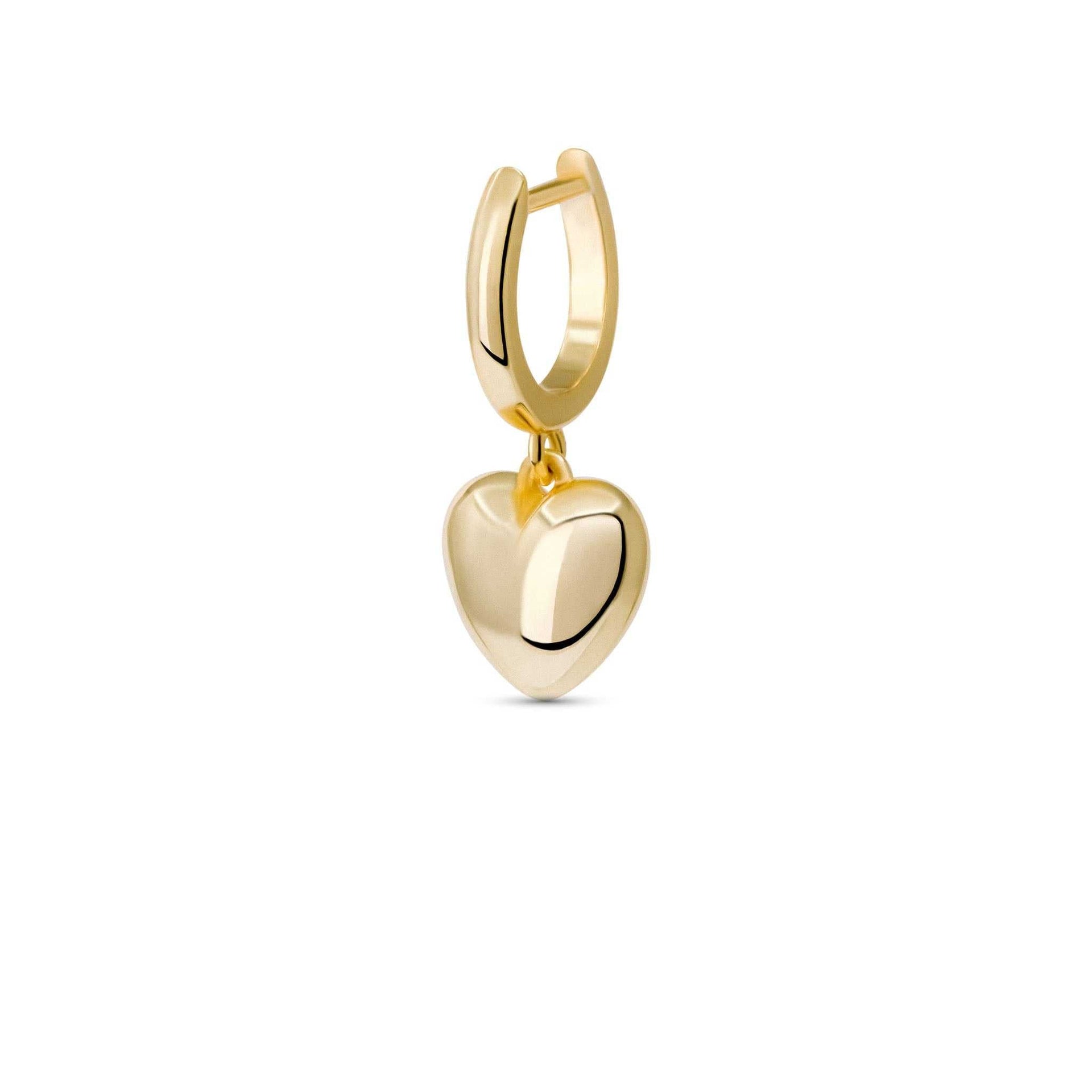 Puffed Heart Drop Earrings