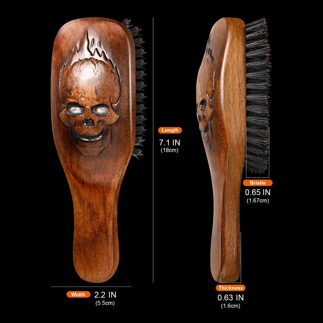 Inferno Styler Military Beard and Hair Brush Professional Grade