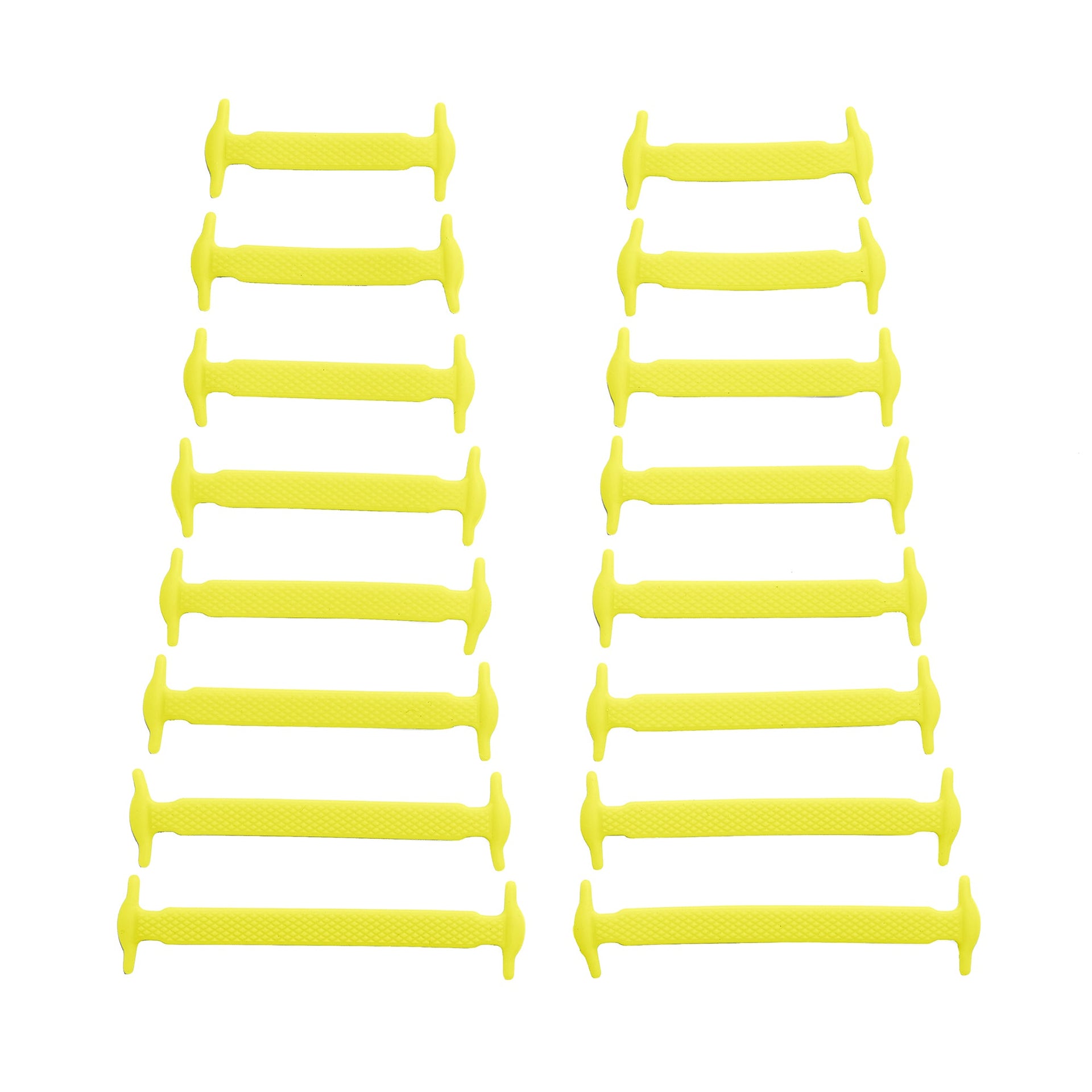 Yellow Stretchy Tieless Silicone Elastic Shoelaces 16 Pack