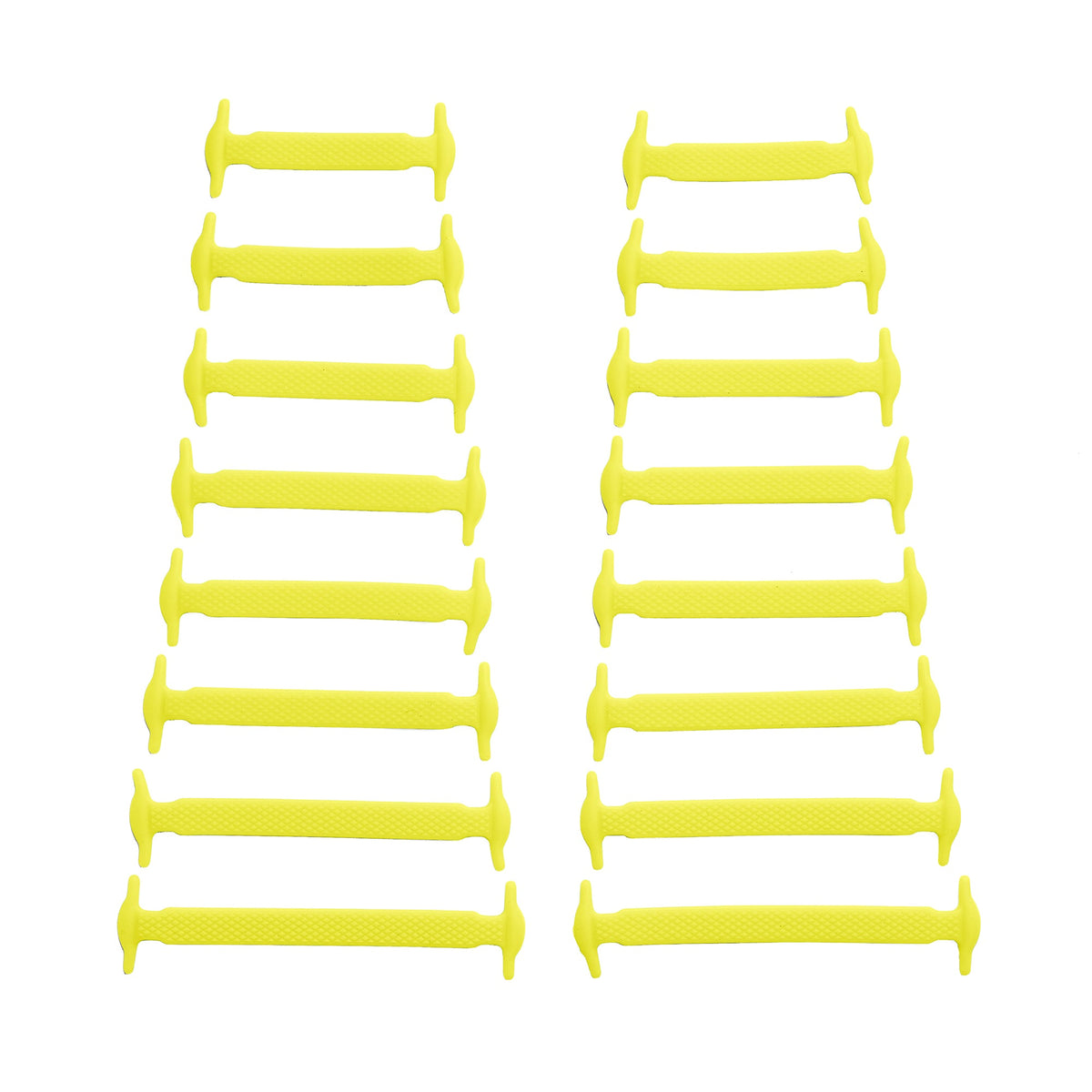Yellow Stretchy Tieless Silicone Elastic Shoelaces 16 Pack