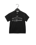 Child wearing a soft 100% cotton United States of America graphic t-shirt