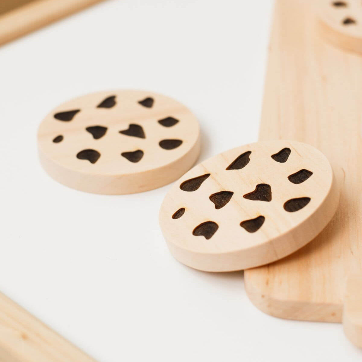 Wooden Toy Cookie Set with Tray - Montessori Pretend Play Decor