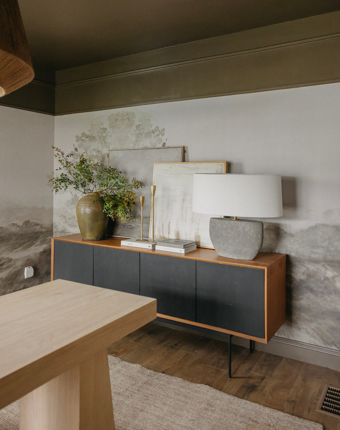 Somerset Fields Nature-Inspired Wallpaper in Taupe and Cream