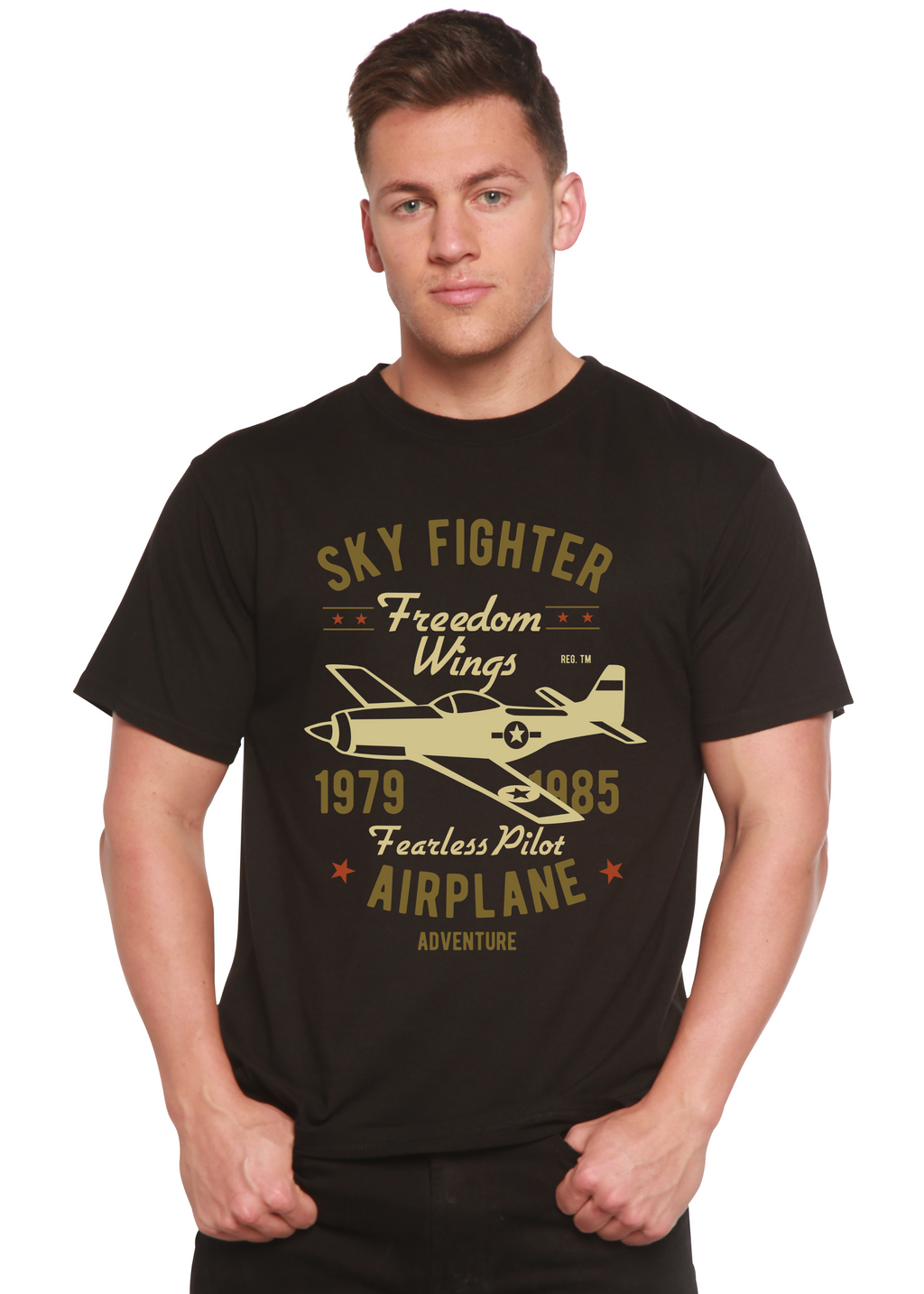 Sky Fighter Men's Bamboo Viscose Graphic T-Shirt
