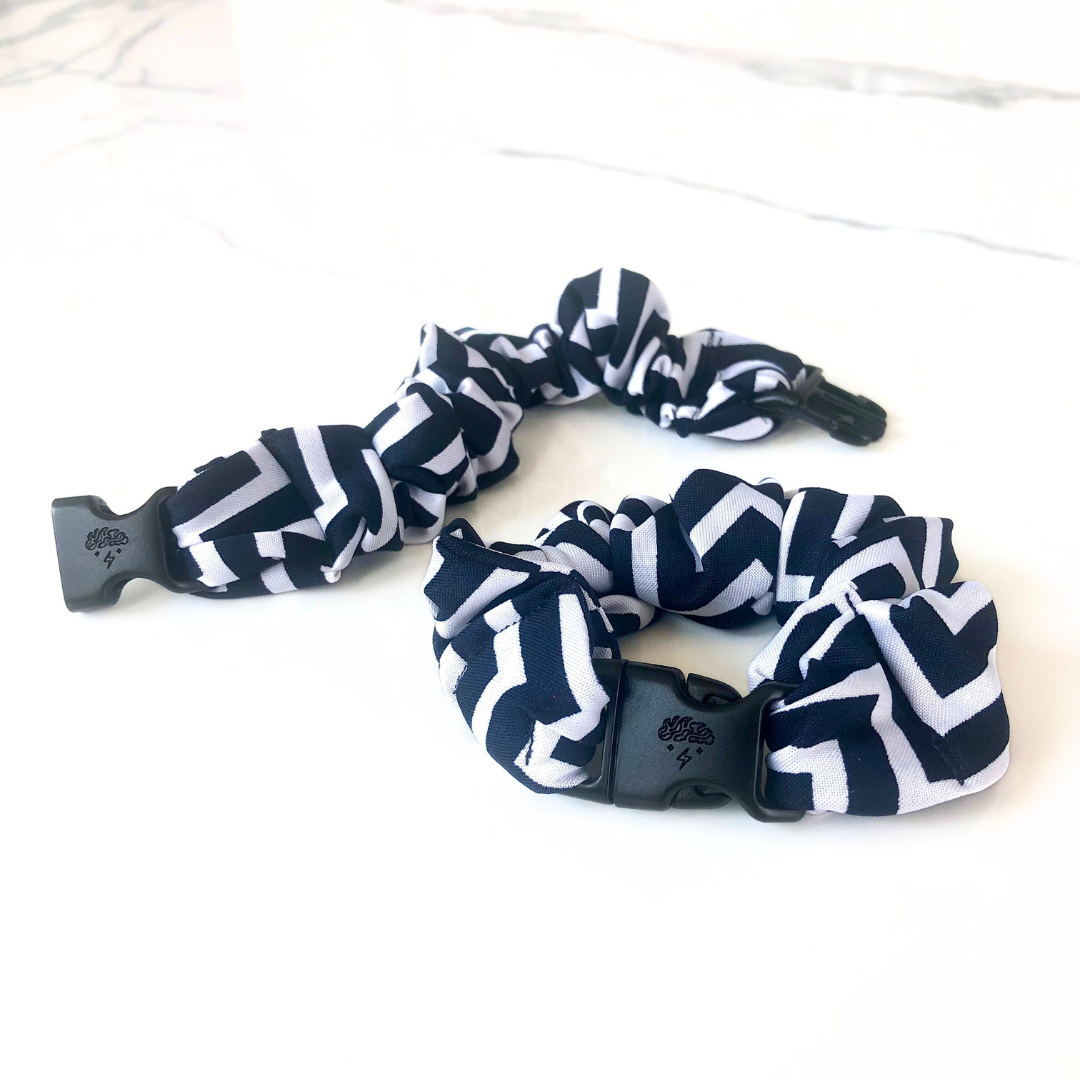 Multi-Colored Satin Buckle Scrunchies - No Snag or Tangle Hair Ties