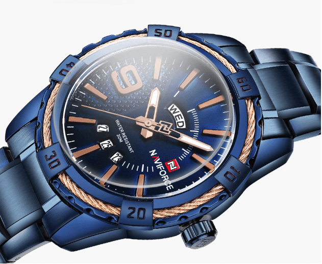 Men's Waterproof Chronograph Watch with Date Display - Modern Metal