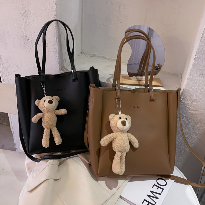 2-Piece Minimalist Handbag Set with Shoulder Bag and Purse