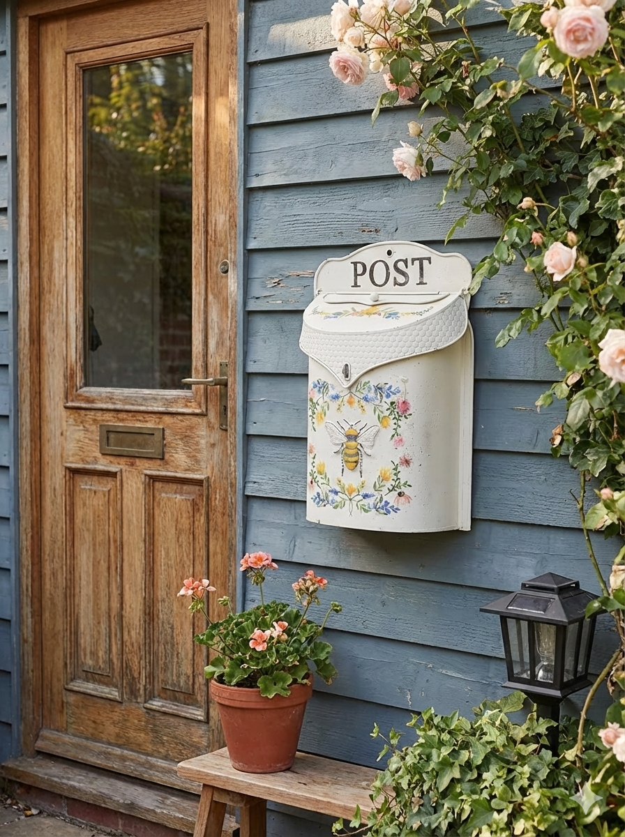 Vintage Farmhouse Wall-Mounted Metal Post Box Mailbox