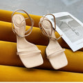 Square Open Toe Mid Heel Slide Sandals for Women Chic Slip-On Pumps - additional view 37