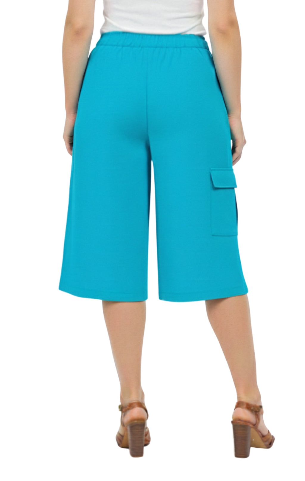 Women's Calcutta Cotton Split Skirt Culottes with Cargo Pockets