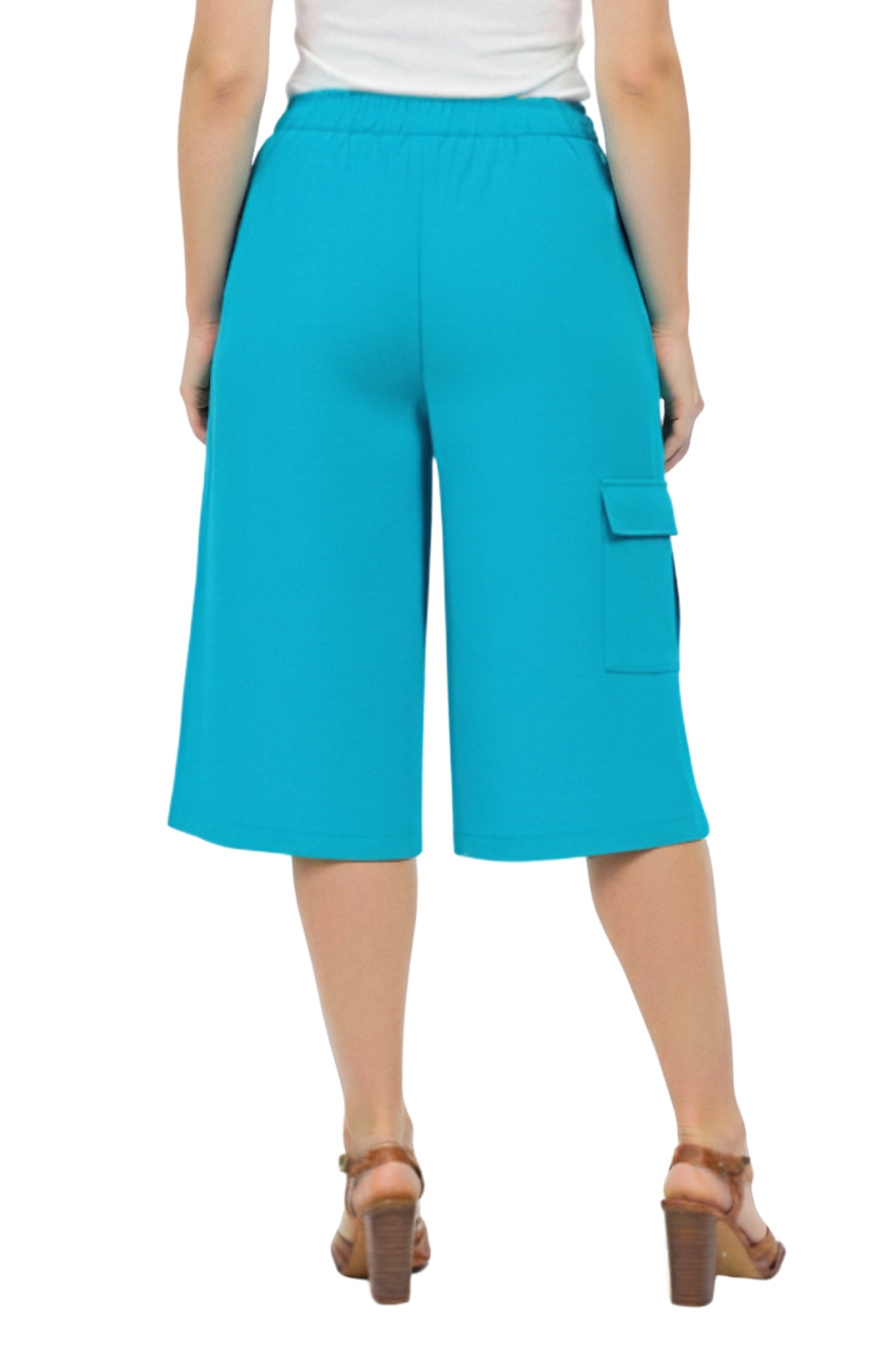 Women's Calcutta Cotton Split Skirt Culottes with Cargo Pockets