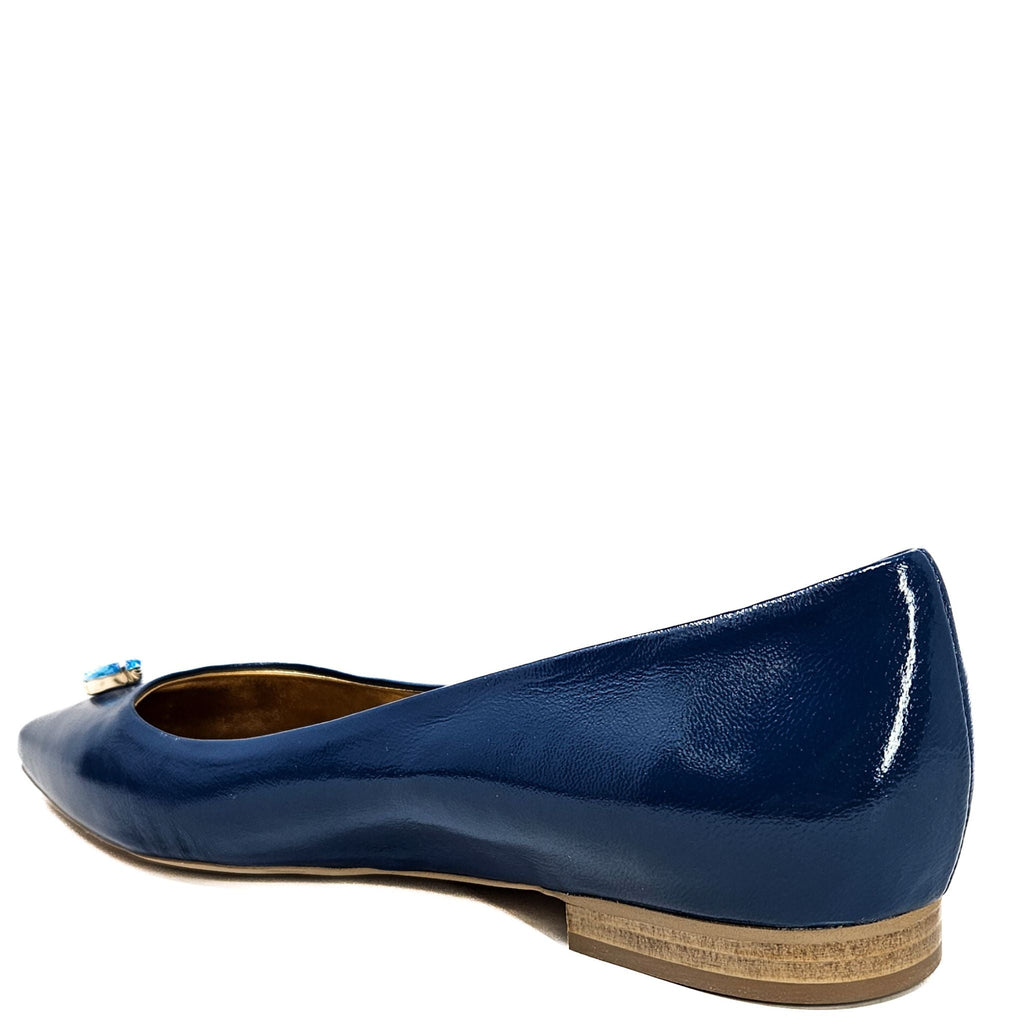 Maira Blue Pointy Ballet With Jewel