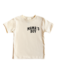 Kids Mama's Boy Pocket Tee in cream cotton fabric
