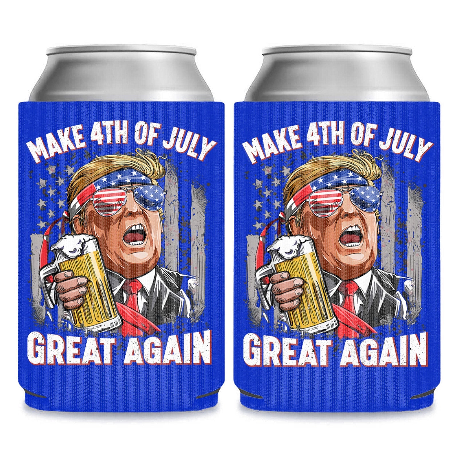 Make 4th Of July Great Again Can Cooler | President Trump Can Holder | MAGA Can Sleeve For Drinks 682458 - GOP
