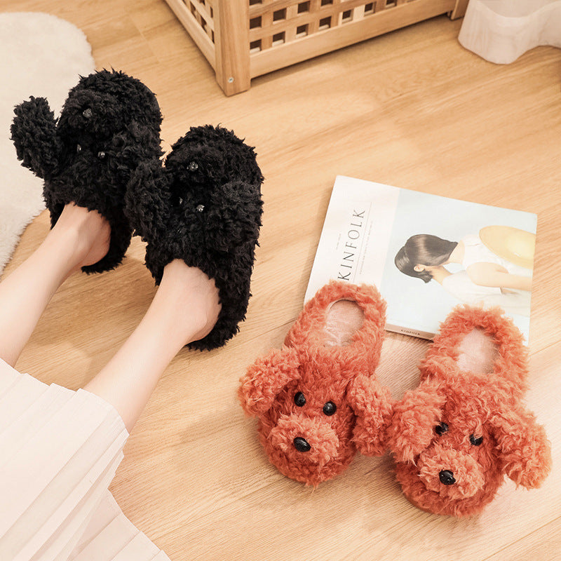 Fluffy Faux Fur Winter Slippers for Couples Comfy House Shoes
