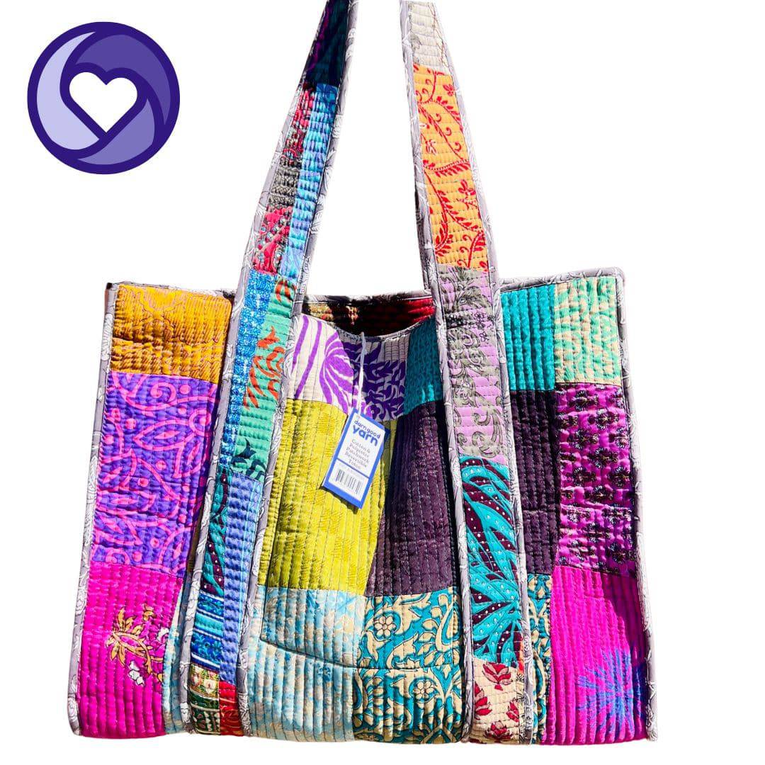 Quilted Cotton and Polyester Tote Bag for Everyday Essentials